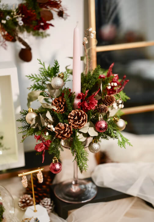 2-in-1 Christmas Workshop: Festive Centrepiece and Earring Making