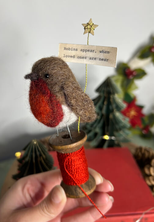 Beginners Needle Felt Robin on a Bobbin Workshop