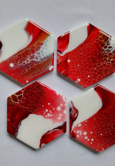 Christmas Acrylic Pouring Workshop - Winter Glow Coasters