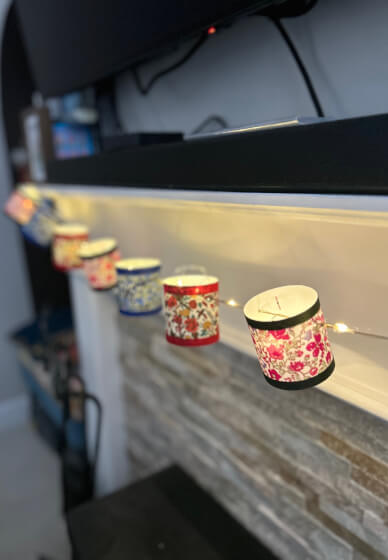 Christmas Liberty Fabric Lanterns Fairylights Workshop