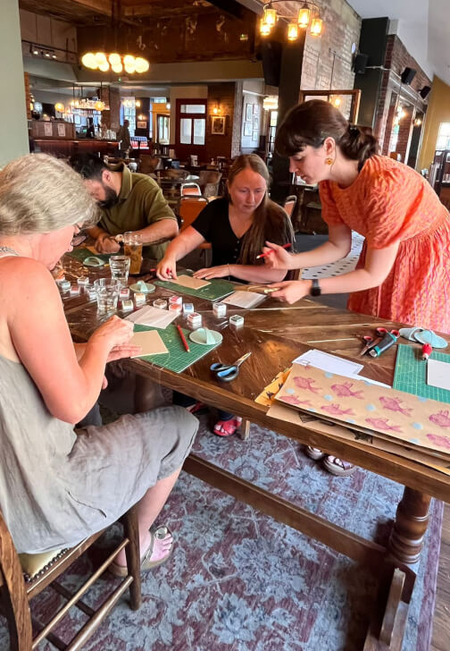 Christmas Linoprint and Watercolour Workshop
