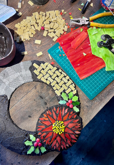 Christmas or Floral Mosaic Wreaths One-Day Workshop