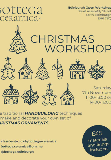 Christmas Ornaments Pottery Workshop