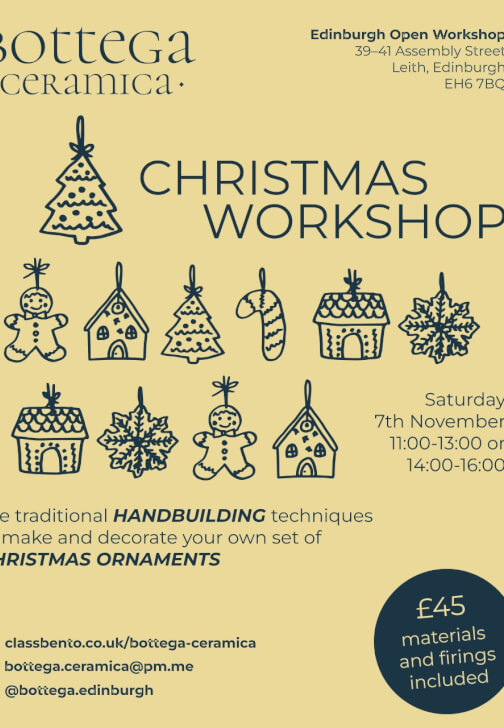Christmas Ornaments Pottery Workshop