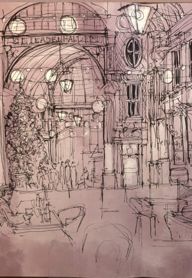 Christmas Urban Sketching Workshop: Leadenhall Market