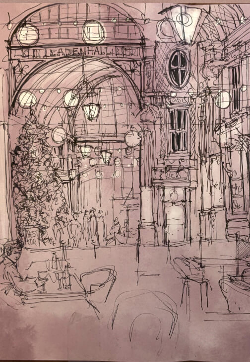 Christmas Urban Sketching Workshop: Leadenhall Market