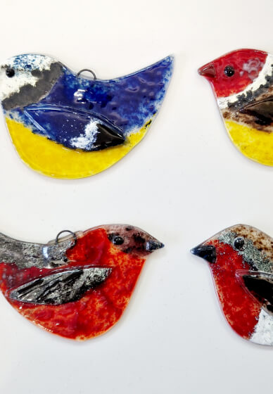 Four Winter Birds Fused Glass Workshop