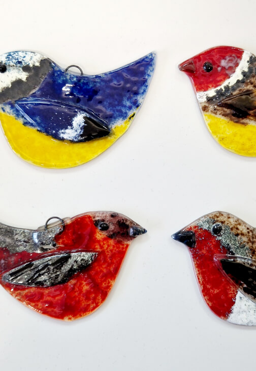 Four Winter Birds Fused Glass Workshop