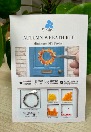 Dollhouse 12th Miniature Fall Autumn Wreath DIY Kit
