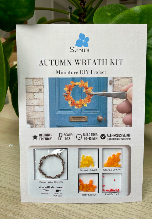 Dollhouse 12th Miniature Fall Autumn Wreath DIY Kit