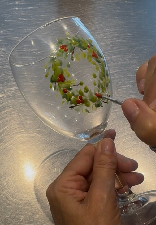 Festive Wine Glass Painting Class