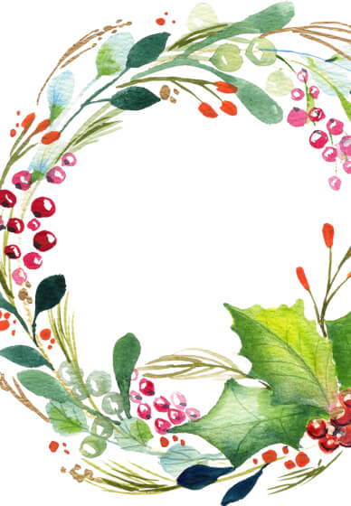 Festive Wreath Watercolour Art Class
