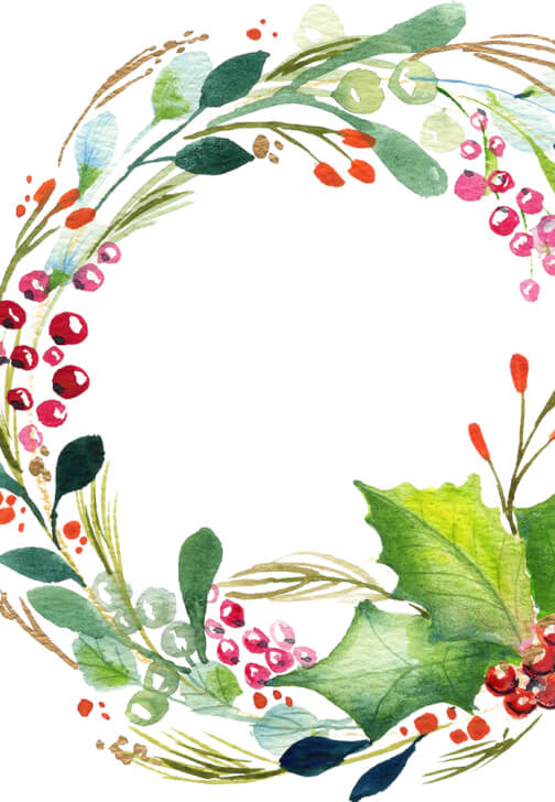 Festive Wreath Watercolour Art Class