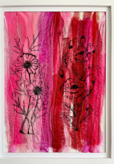 Free-Motion Floral Fragments Workshop Organza and Soluble Film
