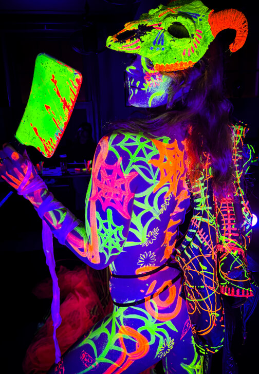Halloween Special Neon Naked Death Drawing Workshop