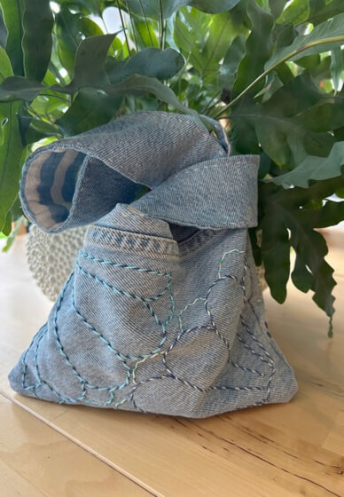 Japanese Sashiko Embroidery Knot Bag Workshop