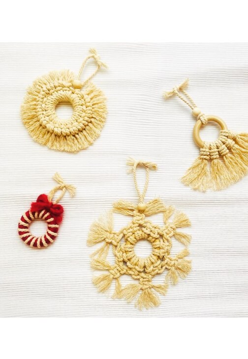 Macrame Christmas Tree Decorations Workshop (set of 4)