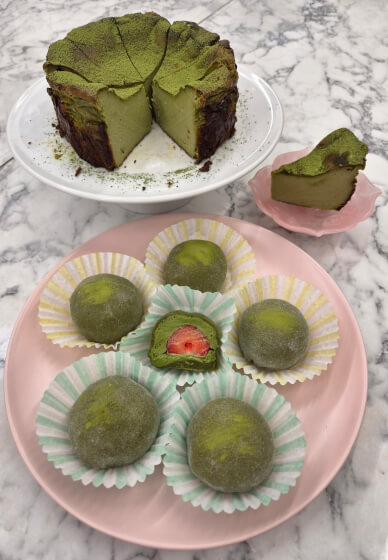 Matcha Desserts Making Class - Basque Cake and Mochi