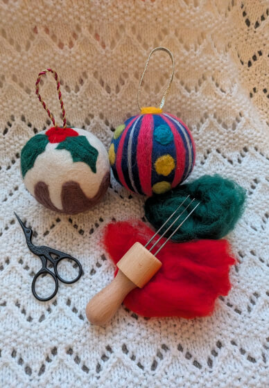 Needle Felted Christmas Bauble Workshop