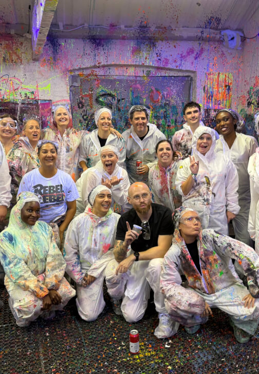 Splatter Painting Team Building Workshop