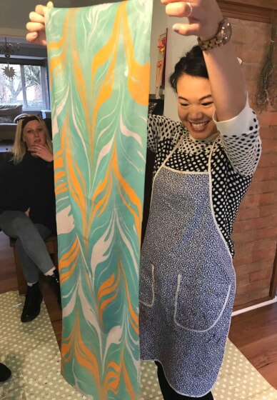 Art of Marbling on Silk Scarf Workshop