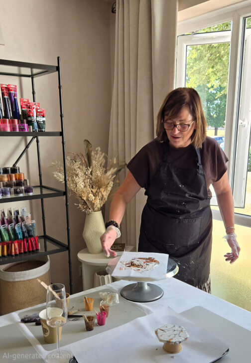 Fluid Art class in Ickenham with Kristina Cranfield Acrylic Creations