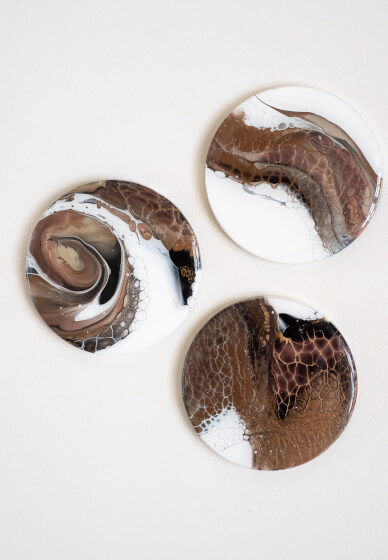 Autumn Acrylic Pouring Workshop - Golden Harvest Coasters