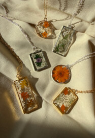 Autumn Pressed Flower Resin Necklace Workshop