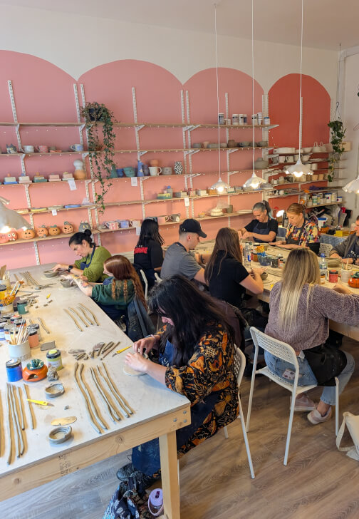 Photo from a pottery class in Bristol
