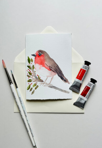 Card Making: Christmas Birds Watercolour Workshop