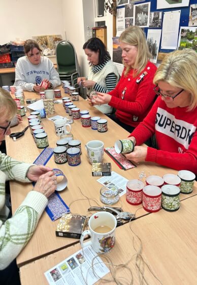 Christmas Liberty Fabric Lanterns Fairylights Workshop