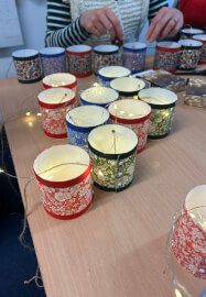 Christmas Liberty Fabric Lanterns Fairylights Workshop