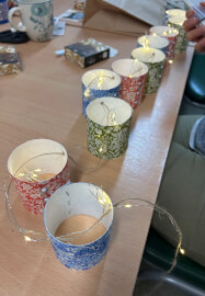 Christmas Liberty Fabric Lanterns Fairylights Workshop