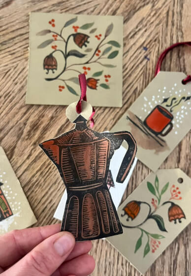Christmas Linoprint and Watercolour Workshop