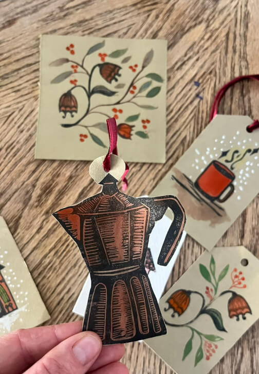 Christmas Linoprint and Watercolour Workshop
