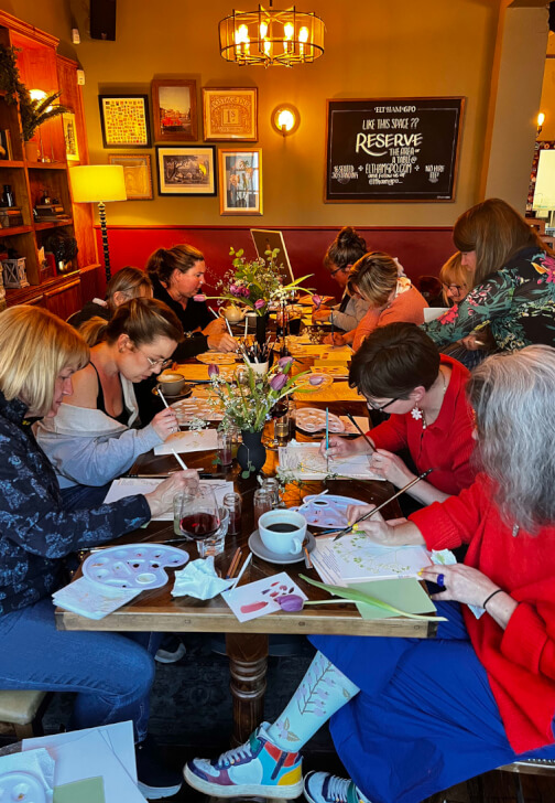 Christmas Linoprint and Watercolour Workshop