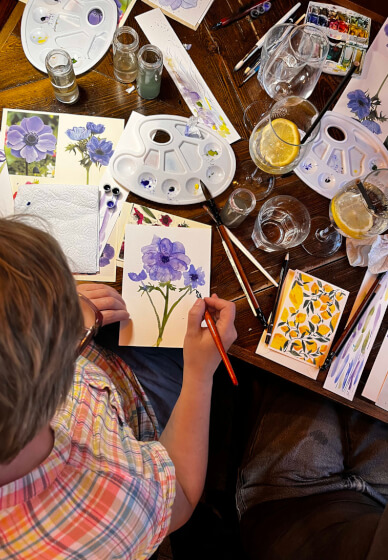 Christmas Linoprint and Watercolour Workshop