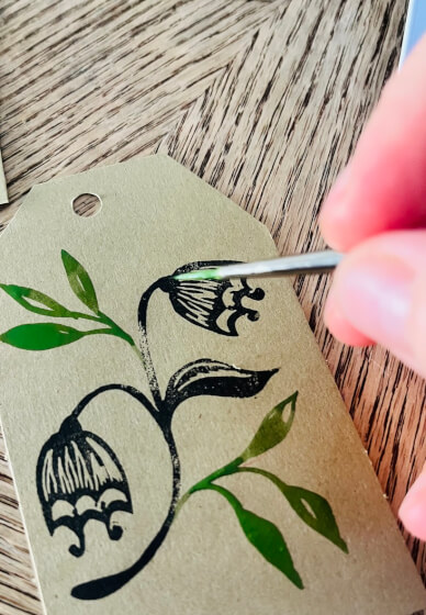 Christmas Linoprint and Watercolour Workshop