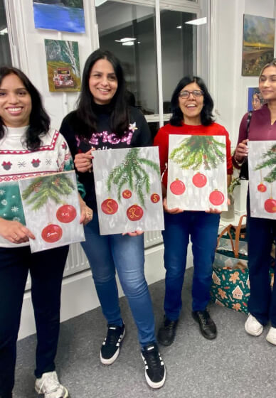 Christmas Special Sip and Paint Class