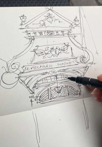Christmas Urban Sketching Workshop: Leadenhall Market