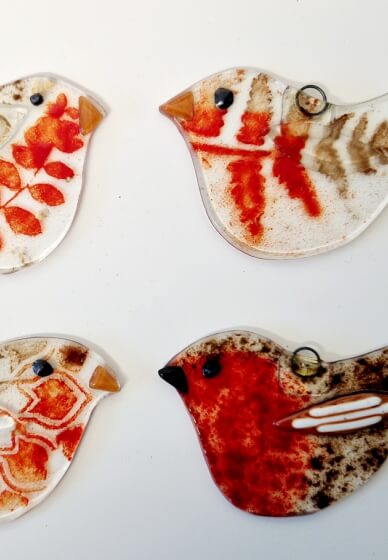 Four Winter Birds Fused Glass Workshop