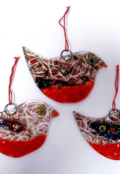 Four Winter Birds Fused Glass Workshop