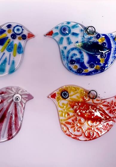 Four Winter Birds Fused Glass Workshop