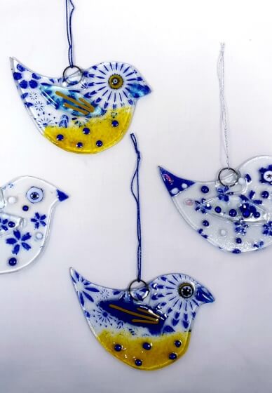 Four Winter Birds Fused Glass Workshop