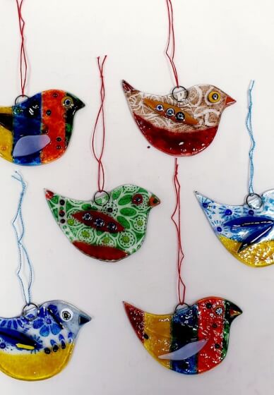 Four Winter Birds Fused Glass Workshop