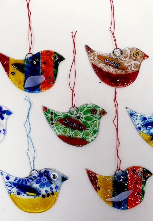 Four Winter Birds Fused Glass Workshop