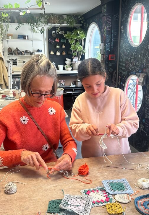 Textiles class in Leamouth, London