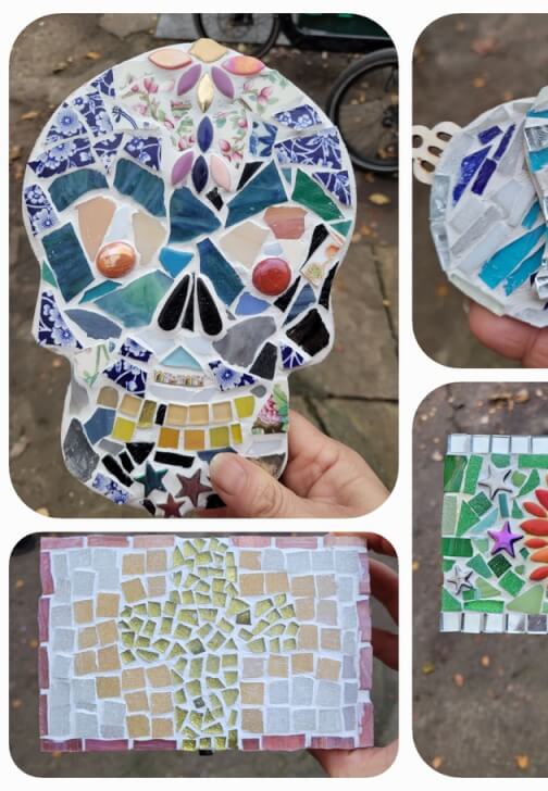 Glass and Mosaic class in Brixton Hill with Heart in art workshops