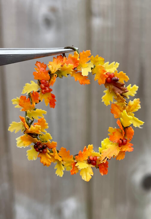 Dollhouse 12th Miniature Fall Autumn Wreath DIY Kit