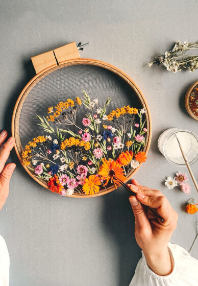 Dried Flower Embroidery Workshop
